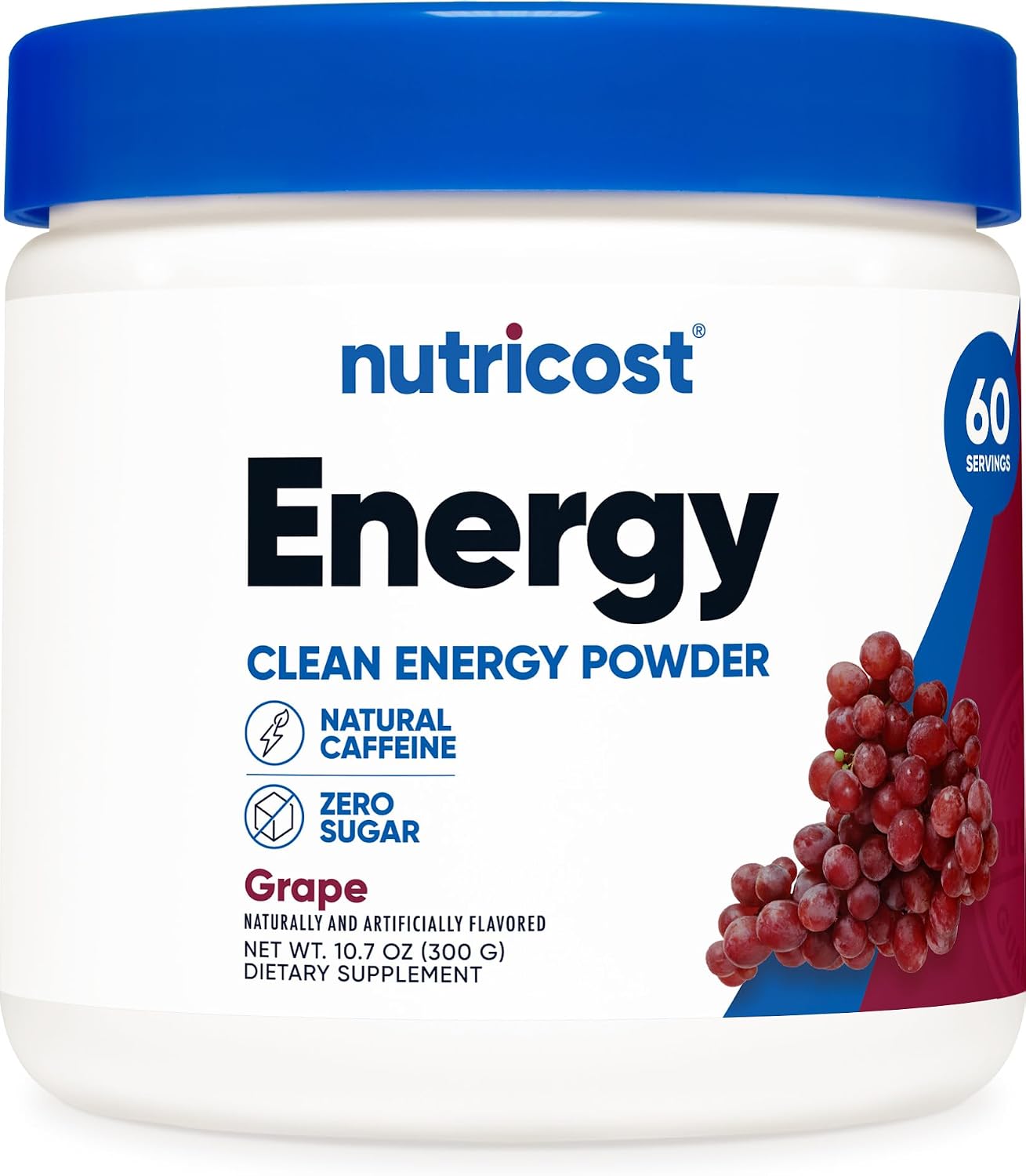 Nutricost Energy Drink Powder (Grape) 60 Servings, Pre Workout, Gluten-Free | Supplement with Natural Flavor, GMO-Free