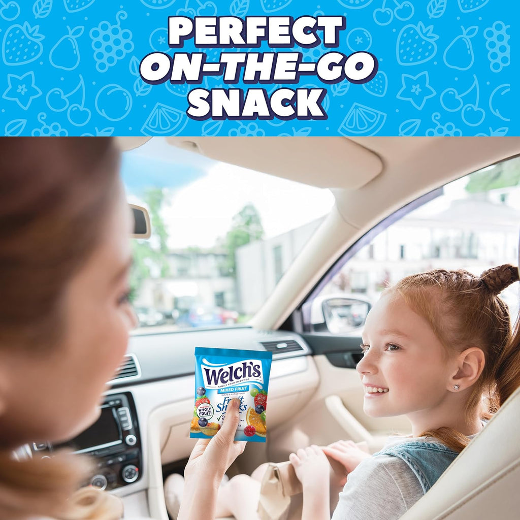 Welch's Fruit Snacks, Mixed Fruit & Strawberry Snack Box, Gluten Free, 0.8oz Snack Packs (Pack of 60)