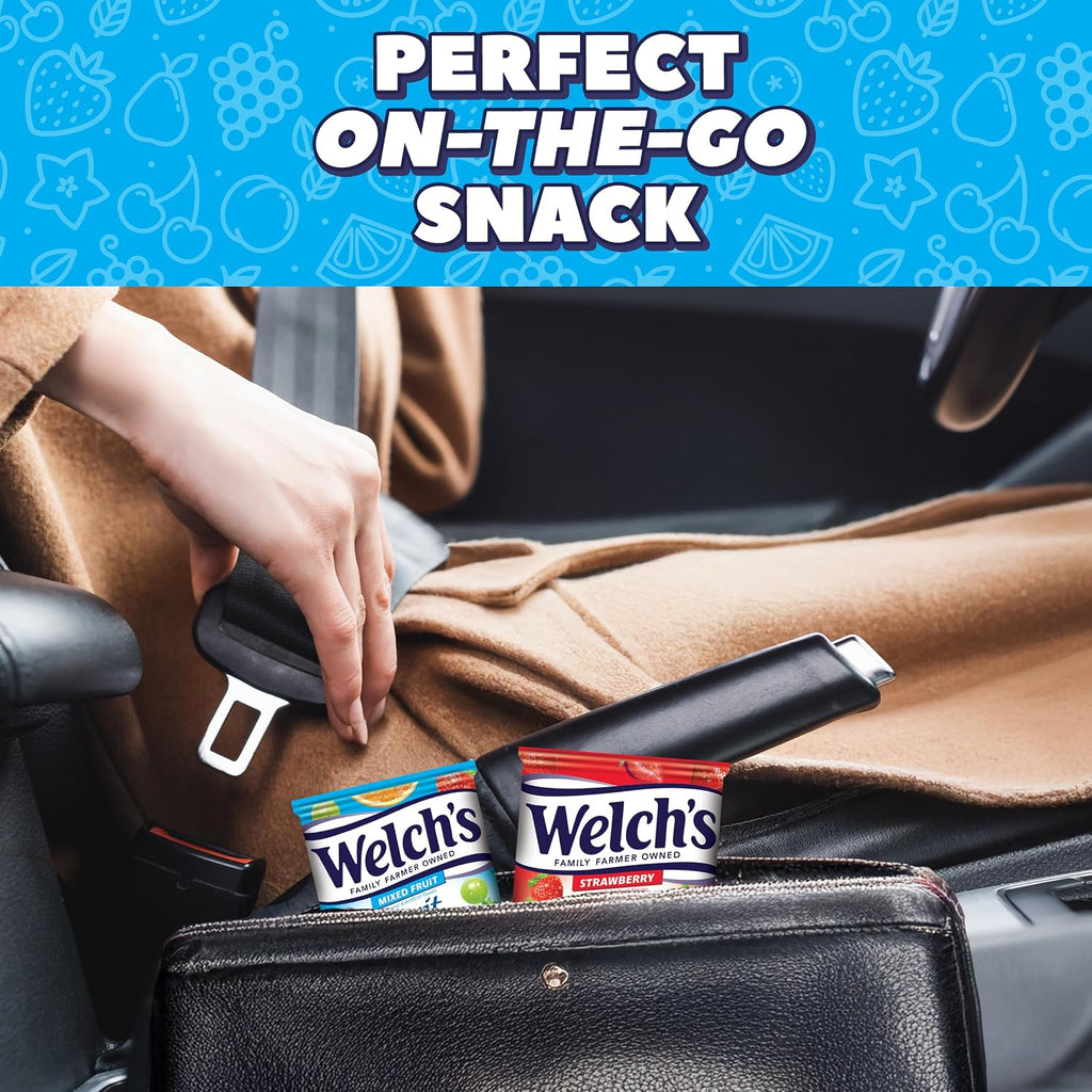 Welch's Fruit Snacks, Mixed Fruit & Strawberry Snack Box, Gluten Free, 0.8oz Snack Packs (Pack of 60)
